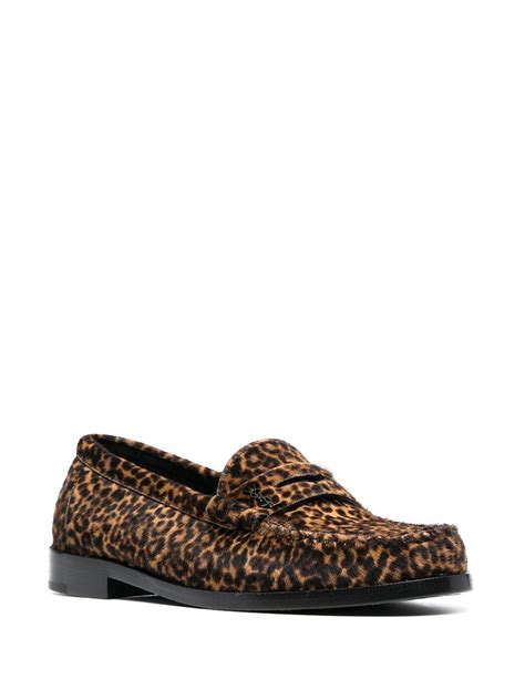 saint laurent leopard loafers